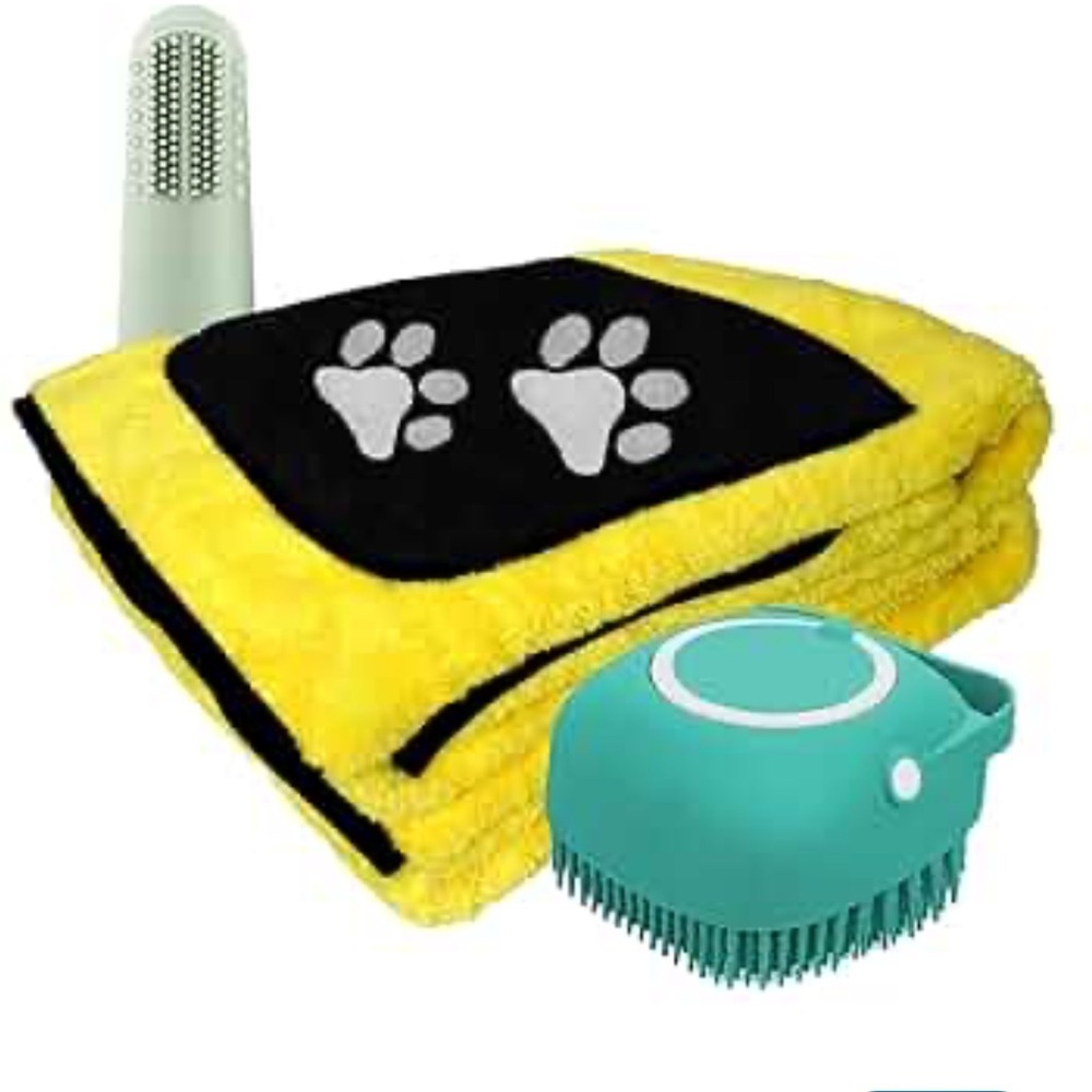 Niko Grooming Kit - Hair Brush, Dog Towel, Dog Bath Brush, Dog Toothbrush - Picture 5 of 6